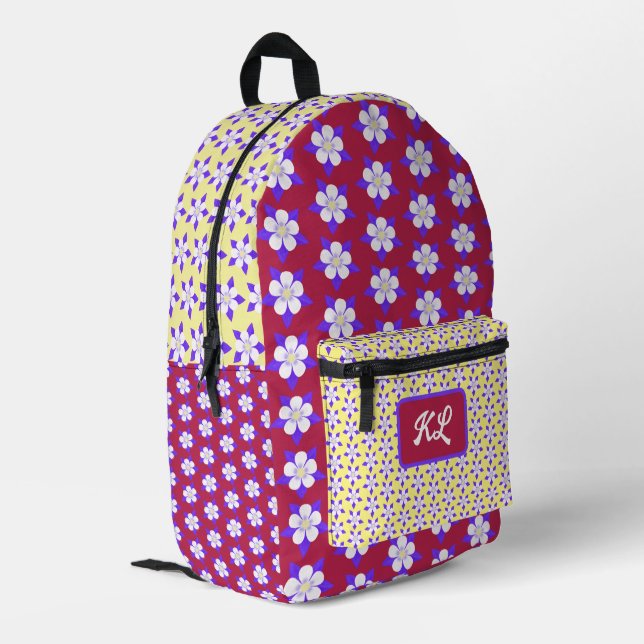Impresa Mochila de Aquilegia Marrón y Amarillo (Esquina izquierda trasera)