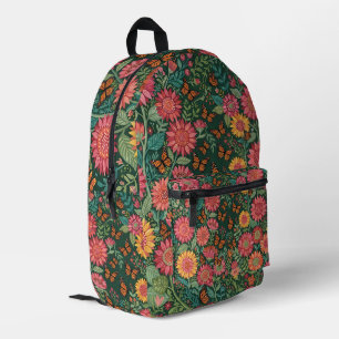 Impresa Mochila de arte abstracto girasoles mariposas