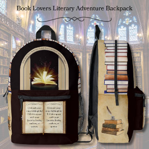 Impresa Mochila de Aventura Literaria para Amantes de los