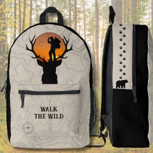Impresa Mochila de aventura topográfica para excursionista