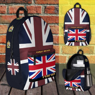 Impresa Mochila de bandera británica patriótica, Union Jac