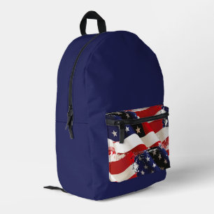 Impresa Mochila de bandera de Estados Unidos Patriótico