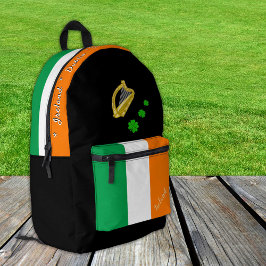 Impresa Mochila de bandera irlandesa, Irlanda, negro patri