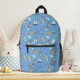 Impresa Mochila de barco de vela azul