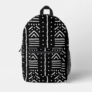 Impresa Mochila de barro negro africano - Estampado Bogola