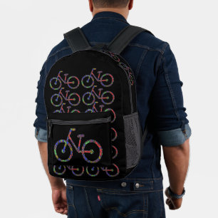 Impresa Mochila de bicicletas coloridas de la ciudad de la