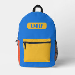 Impresa Mochila de bloques de color para niños - Nombre pe