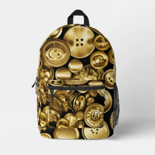 Impresa Mochila de botones dorados