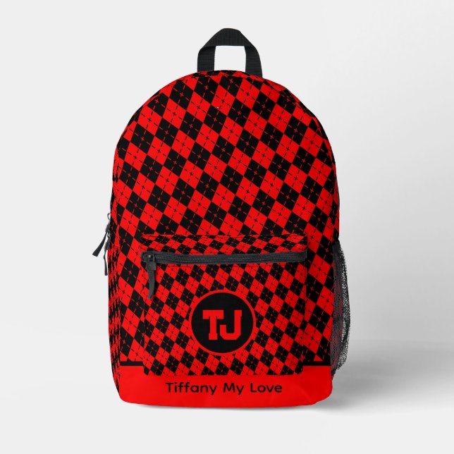 Impresa Mochila de Chicas de preescolar Edgy Monogrammed (Anverso)