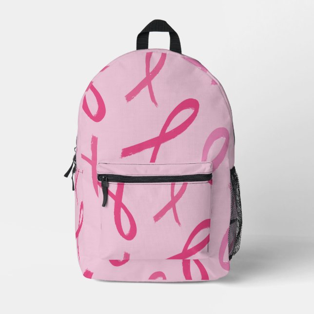 Impresa Mochila de Cinta Rosa para el Cáncer de Mama (Anverso)