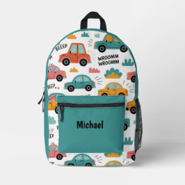 Impresa Mochila de coches de juguete para niños, mochila d