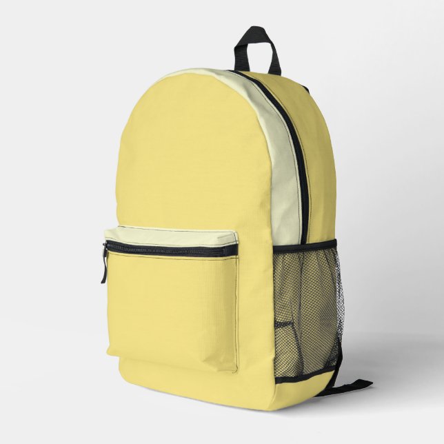 Impresa Mochila de color amarillo crema (Esquina derecha trasera )