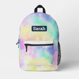 Impresa Mochila de color arcoiris pastel con tinta de pers