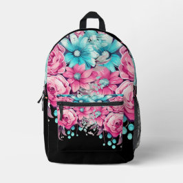 Impresa Mochila de color floral elegante y moderna