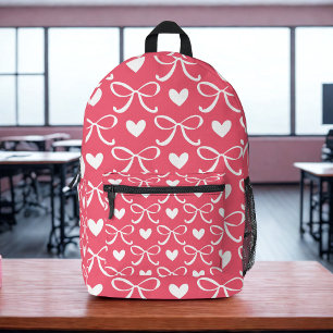 Impresa Mochila de corazón rosado