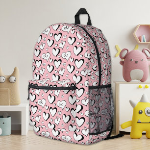Impresa Mochila de Corazones Rosados