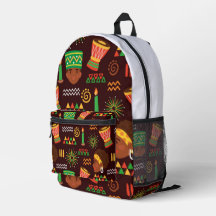 Mochila de corte de impresión afrocéntrica