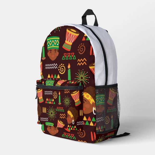 Impresa Mochila de corte de impresión afrocéntrica (Esquina derecha trasera )