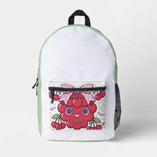 Impresa Mochila de cráneo de cereza linda Kawaii Goth Scho