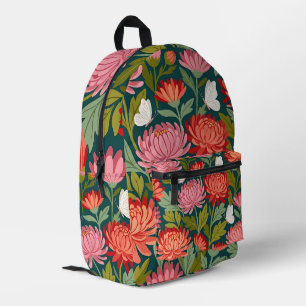 Impresa Mochila de Crisantemos Abstractos Mariposas