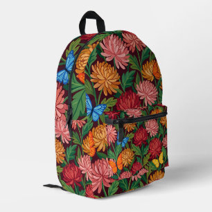 Impresa Mochila de Crisantemos Abstractos Mariposas