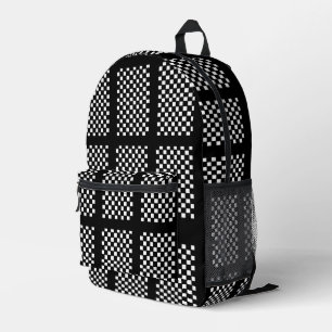 Impresa Mochila de cuadros en blanco y negro