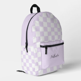 Impresa Mochila de cuadros morados 