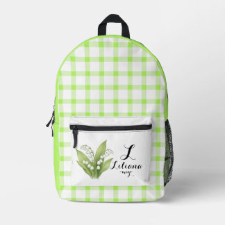 Impresa Mochila de Cuadros Verde Mayo Personalizada