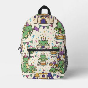 Impresa Mochila de Cumpleaños de Dragón con Diseño de Cast