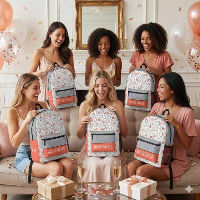 Impresa Mochila de dama de honor (This beautiful personalized backpack would make a wonderful gift for your bridesmaids! )