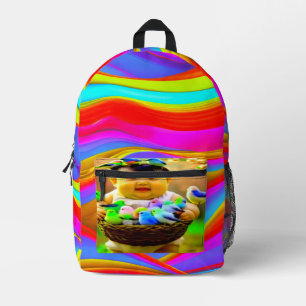 Impresa Mochila de diseño digital colorido – Tamaño perfec