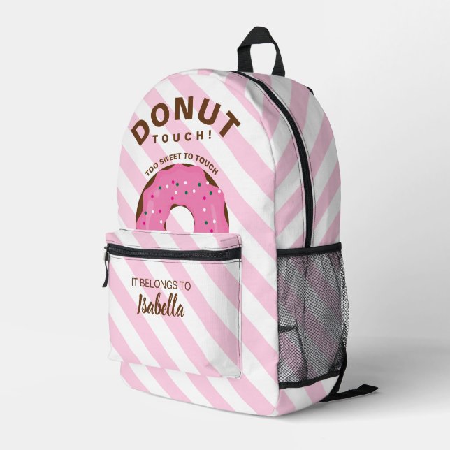 Impresa Mochila de donut rosa (Esquina derecha trasera )