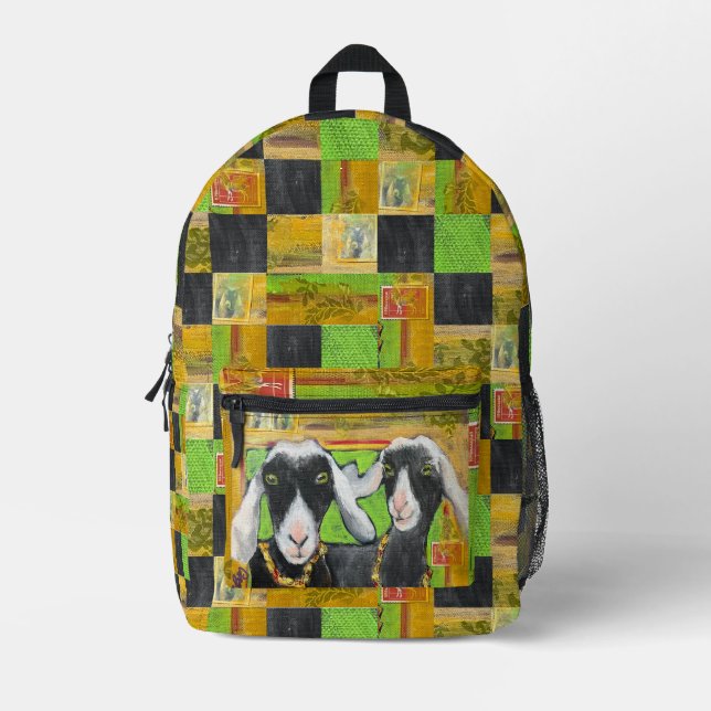 Impresa Mochila de dos cabras negras "Print Cut Sew Bag" (Anverso)