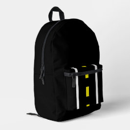 Impresa Mochila de dos vías (negro, blanco y amarillo)