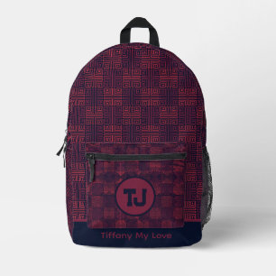 Impresa Mochila de Edgy Girly Monogrammed Chicas