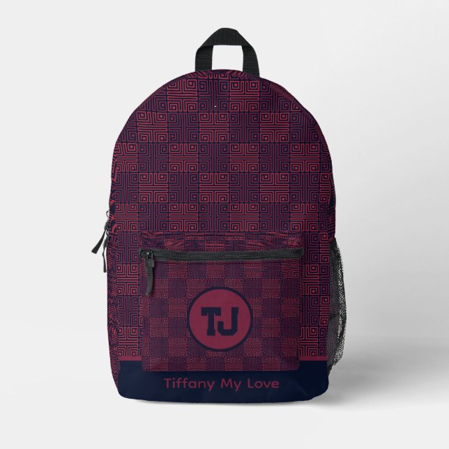 Impresa Mochila de Edgy Girly Monogrammed Chicas (Anverso)