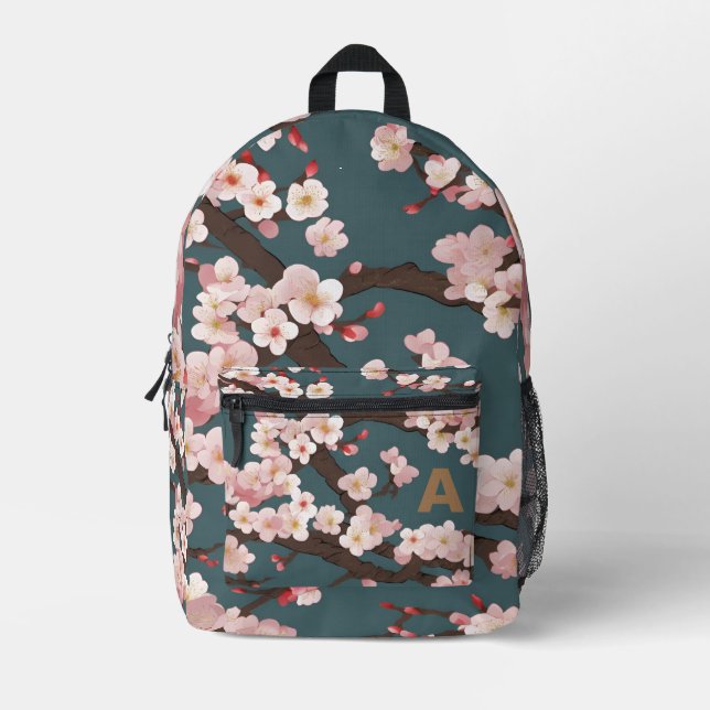 Impresa Mochila de elegancia floral japonesa monograma per (Anverso)