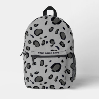 Impresa Mochila de estampado de leopardo con nombre person