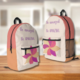 Impresa Mochila de flores bohemias Happy