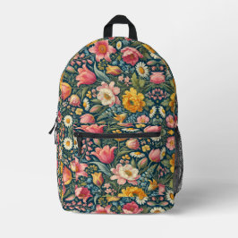 Impresa Mochila de flores botánicas - Elegante y funcional