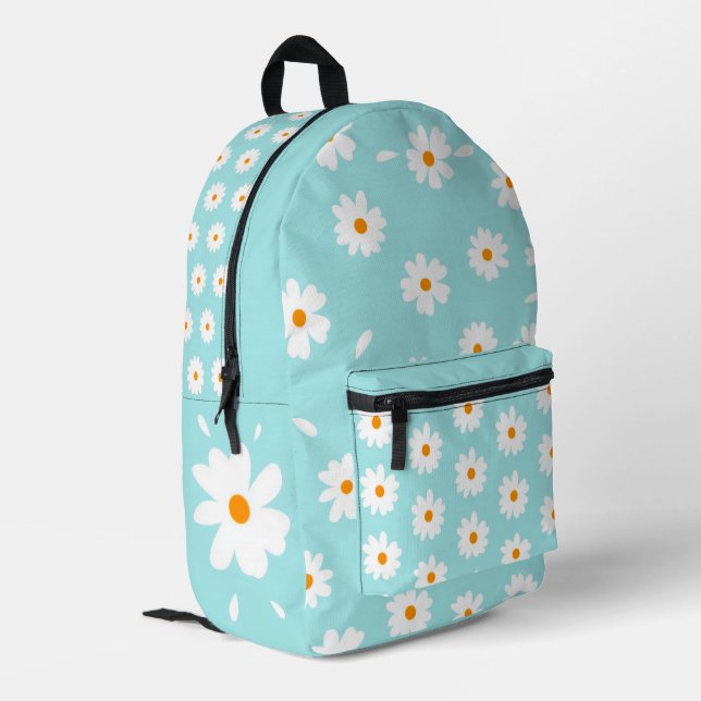 Impresa Mochila de flores de margarita (Esquina izquierda trasera)