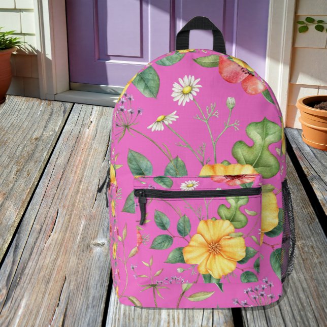 Impresa Mochila de flores silvestres de dibujos rosas, de  (Subido por el creador)