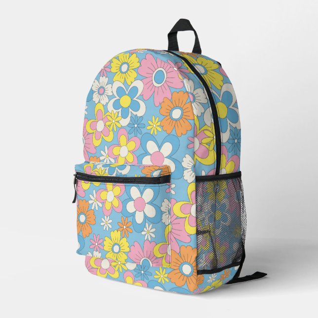 Impresa Mochila de flores - Volver a la escuela (Esquina derecha trasera )