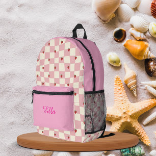 Impresa Mochila de fresa rosa para Chicas personalizados