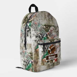 Impresa Mochila de fútbol americano para niños con nombre