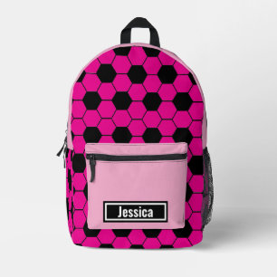 Impresa Mochila de fútbol con nombre personalizado para ni