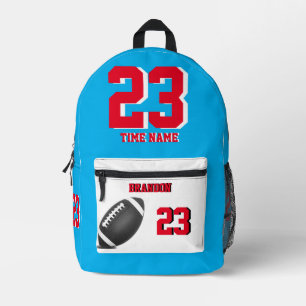 Impresa Mochila de fútbol estadounidense azul cielo negro