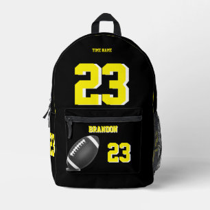 Impresa Mochila de fútbol estadounidense negra