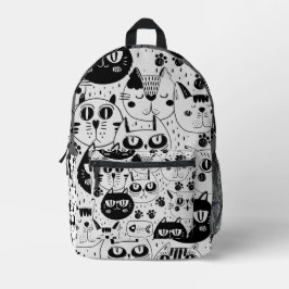 Impresa Mochila de gatitos caras de gato