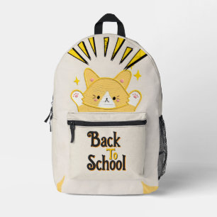 Impresa Mochila de gato linda para volver a la escuela